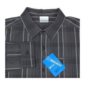 Columbia Rogers Peak Mens Med Regular Fit Long Sleeve Shirt Plaid Pattern Cotton